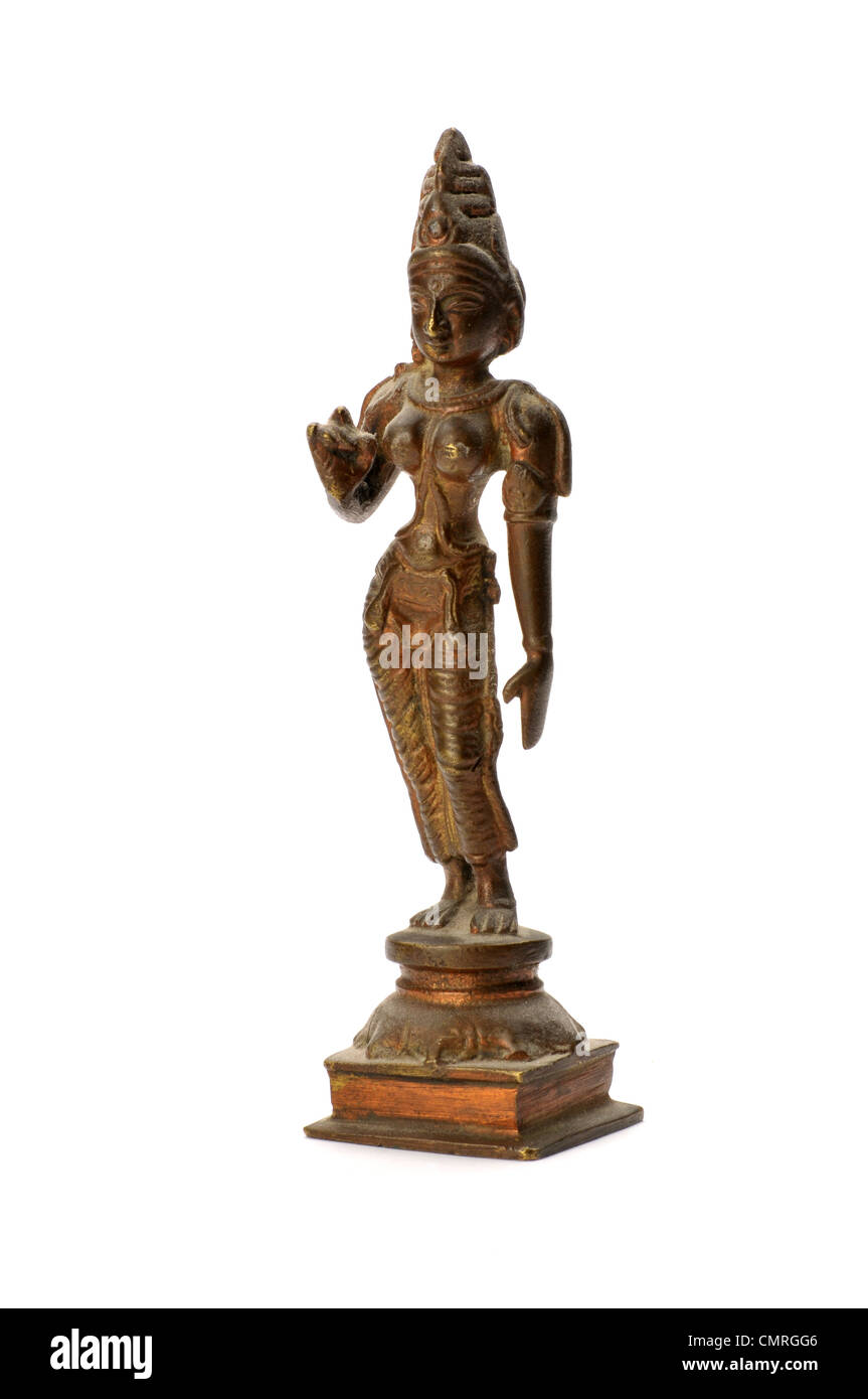 Estatua de bronce de la diosa hindú Foto de stock