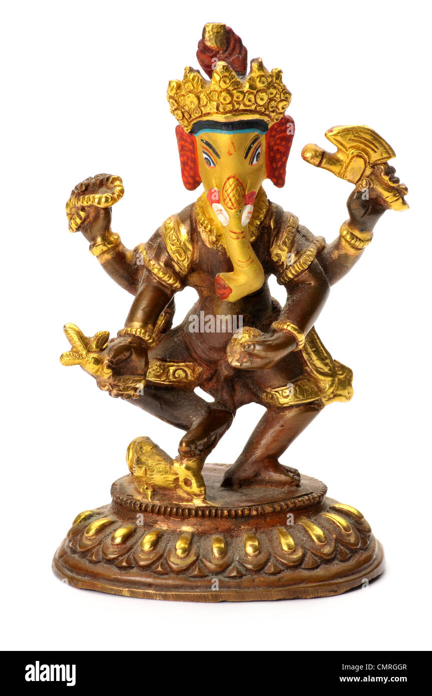 Estatua de bronce de Ganesh religioso indio diety Foto de stock