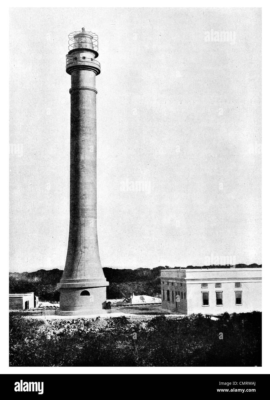 1918 faro Navassa Servicio Estados Unidos West Indies torre de hormigón Mar Caribe Foto de stock