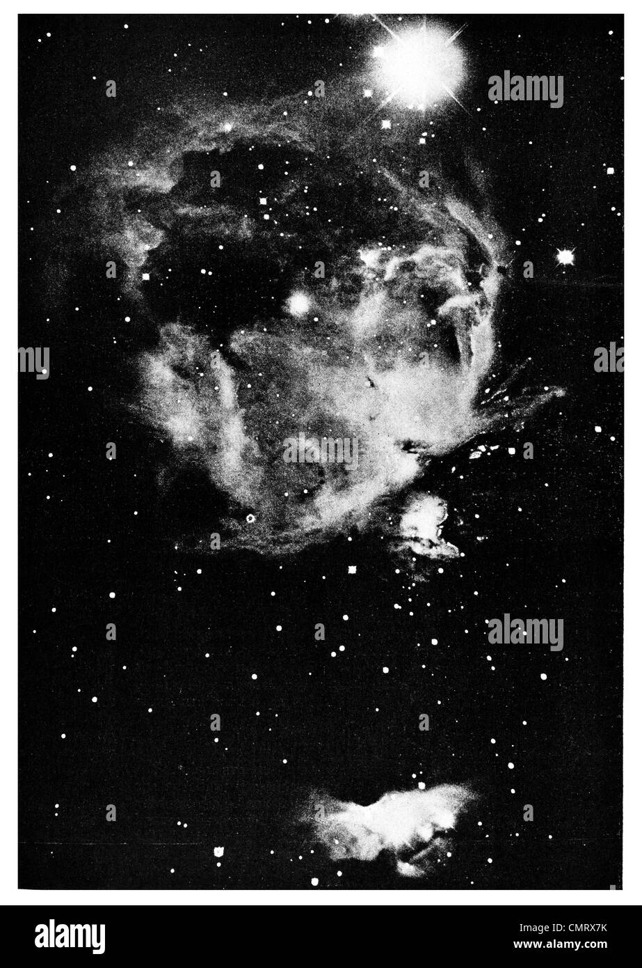 1919 gran nebulosa en la región Huyghenian Orion Foto de stock