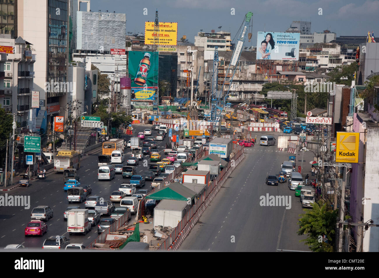Tailandia, Bangkok, típico del centro de la ciudad de Bangkok Street View. Foto de stock