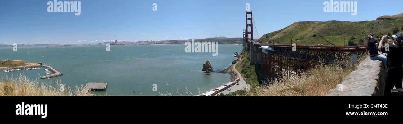 Puente Golden Gate de Marin County California Pacific Coast Highway costa Surf Mar NorCal panorámica Foto de stock