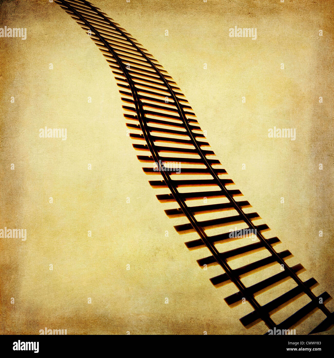 Las vías del ferrocarril de vía ferroviaria ilustración. Foto de stock