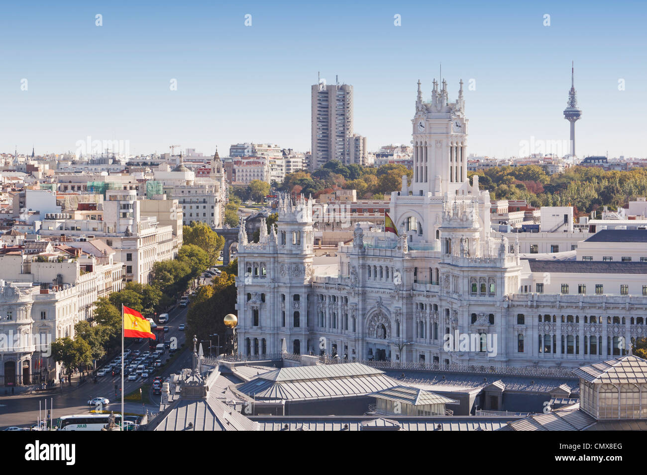 Madrid, España. Palacio de Cibeles en la Plaza de Cibeles. Foto de stock