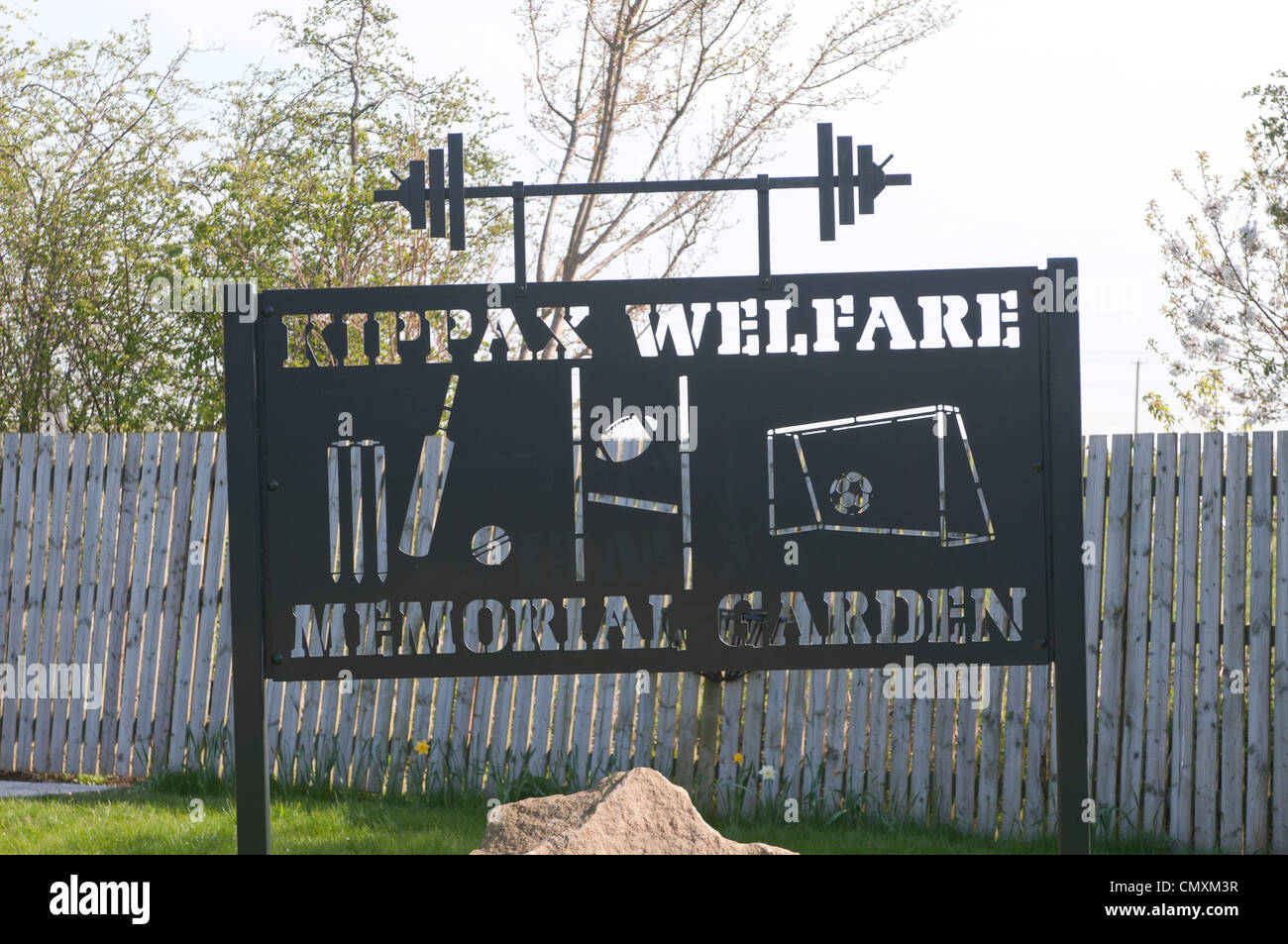 Kippax memorial en signo de tierra bienestar bienestar Kippax Foto de stock
