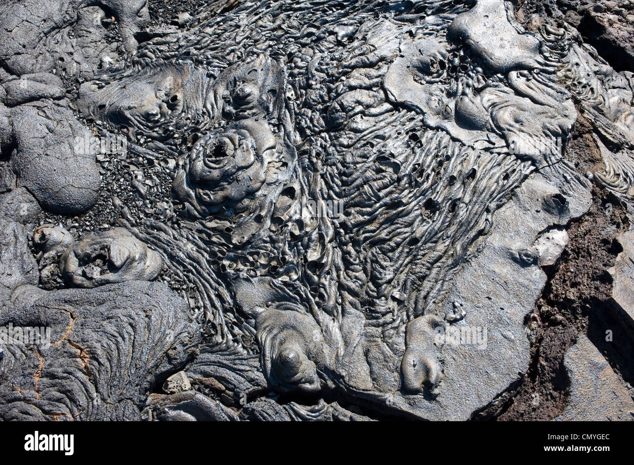Formaciones de roca volcánica, las Islas Galápagos Foto de stock