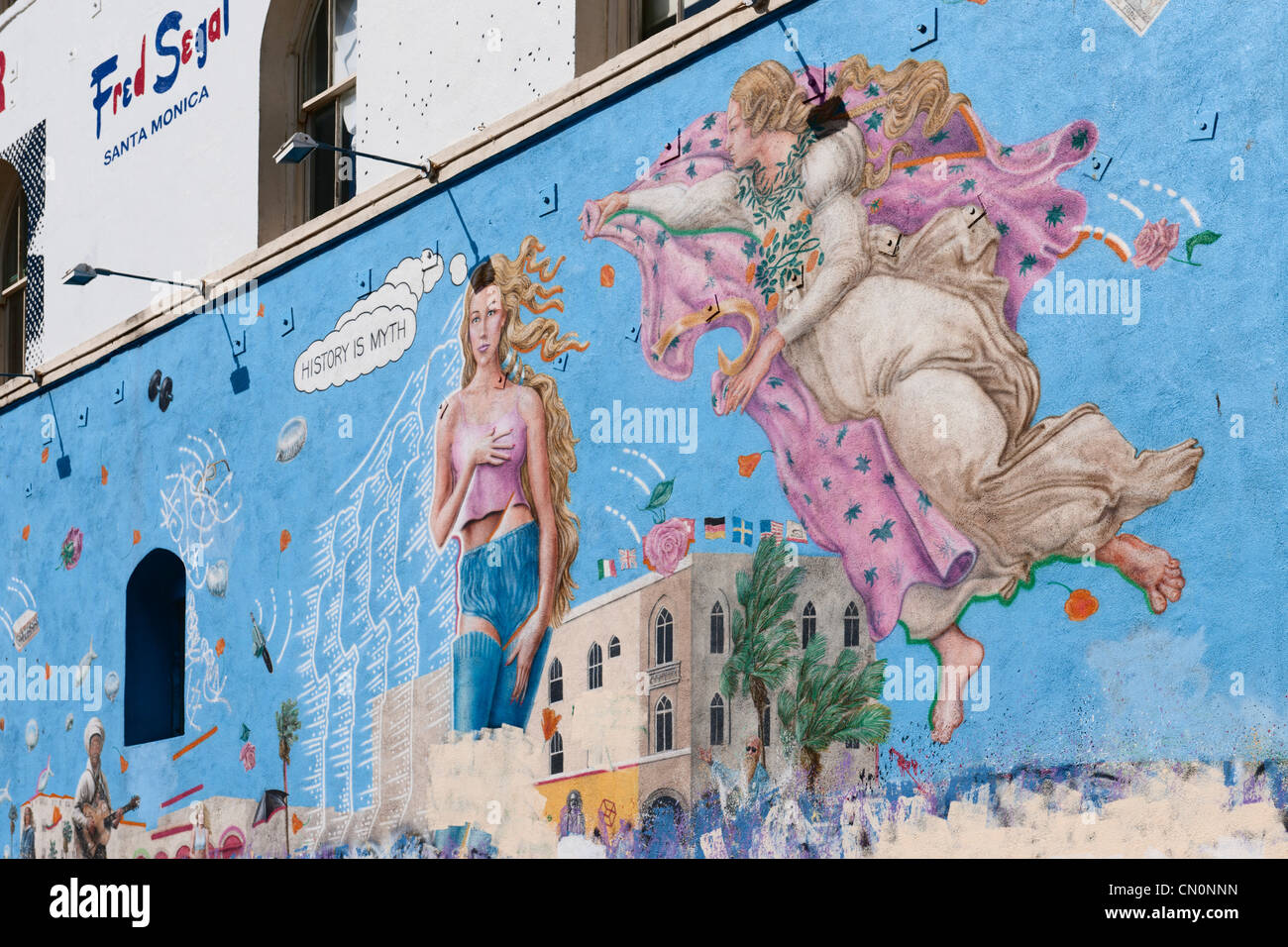 El Danny's Deli Mural Cronk Rip, Venice Beach, Los Angeles Foto de stock