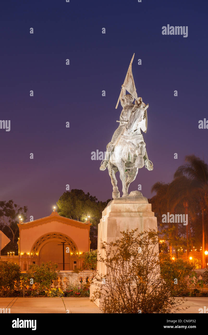Rodrigo Díaz de Bivar, El Cid, la estatua, San Diego Foto de stock