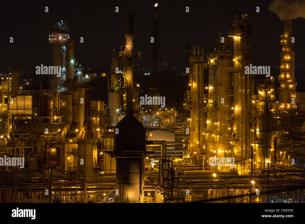 Sunoco, refinería de petróleo, Philadelphia, Pennsylvania, EE.UU. Foto de stock