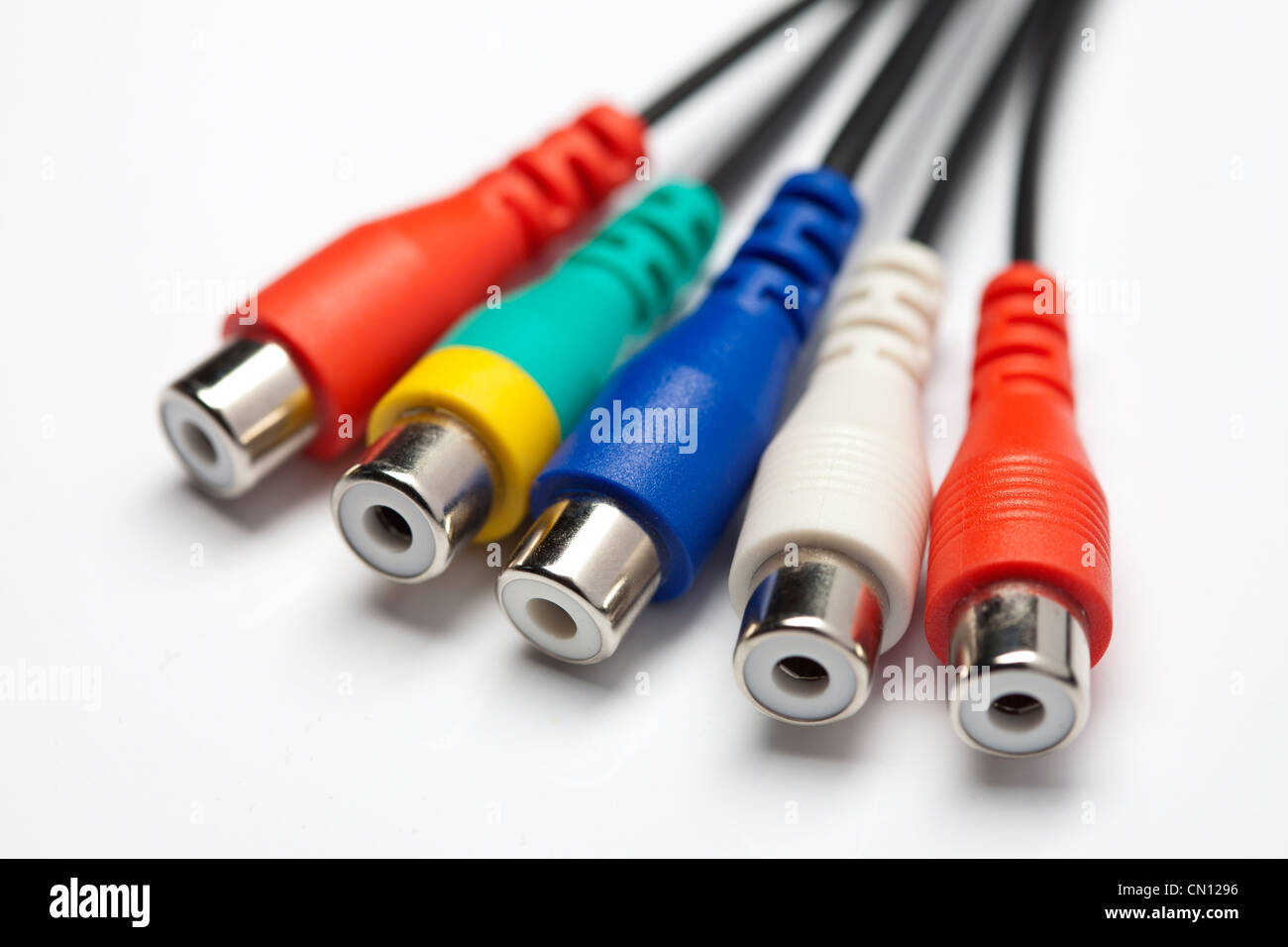 Hembra de color cables conectores phono audio video Fotografía de stock -  Alamy