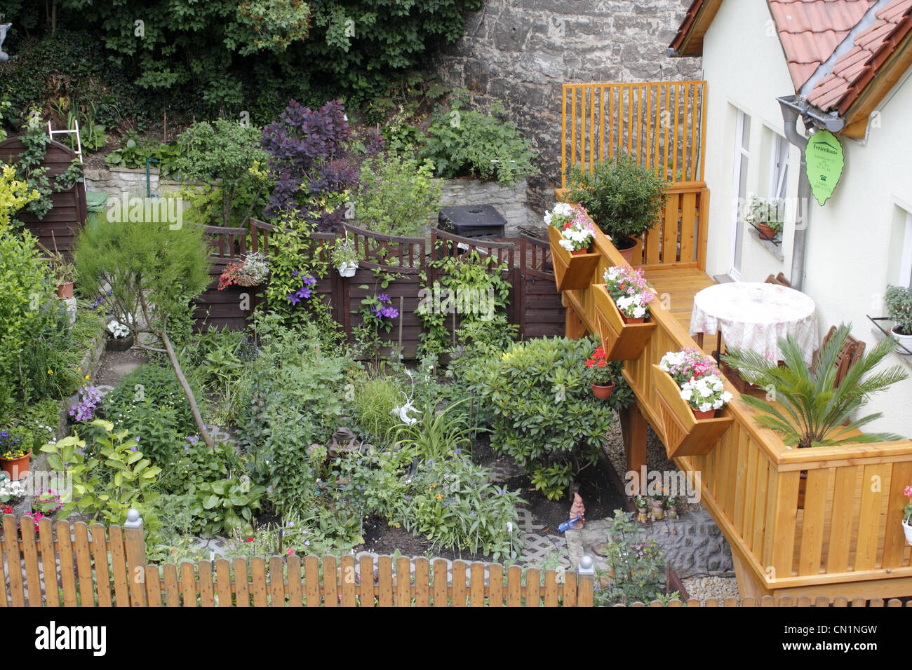 Casa Freyburg fronda garden Foto de stock