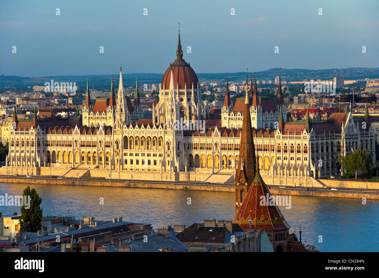 Casas del Parlamento,Budapest,Hungría. Foto de stock