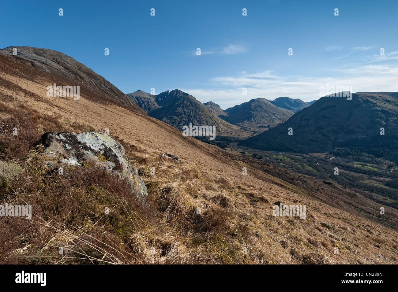 Scottish montañas y cañadas Foto de stock