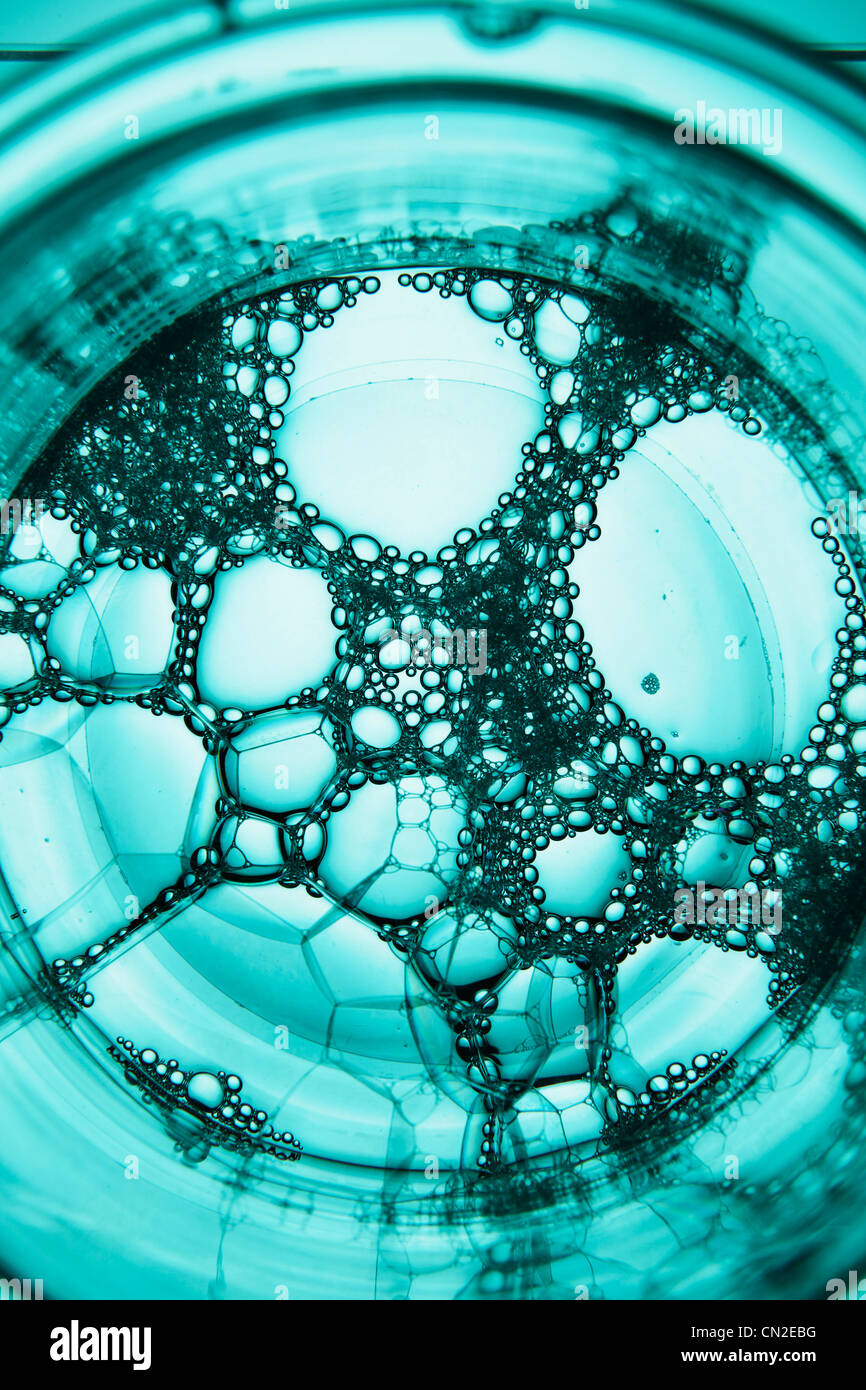 Burbujas azules, Resumen Foto de stock