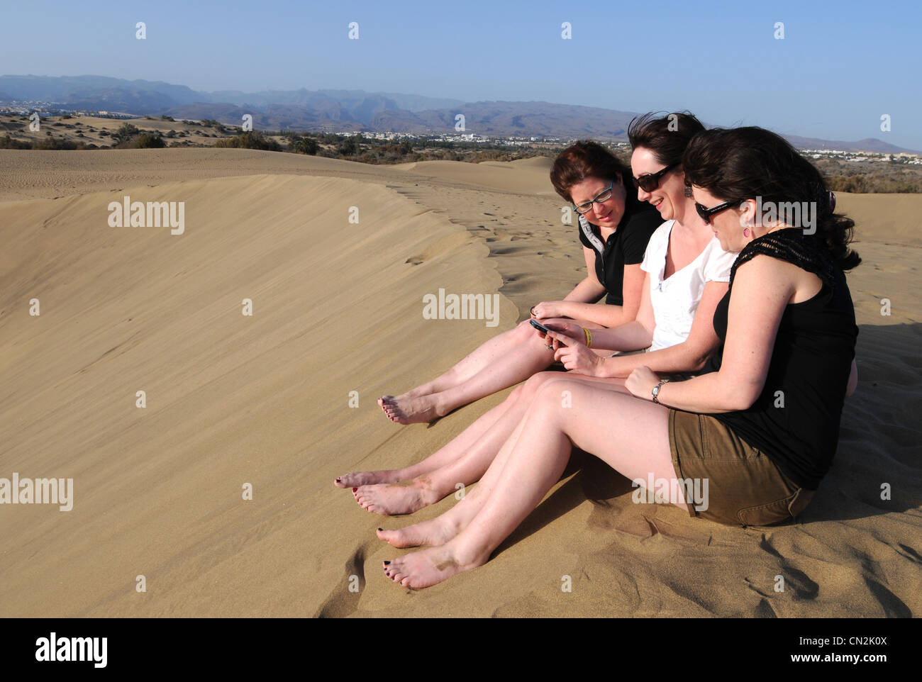 Las dunas de arena, dunas de Maspalomas, Gran Canaria, Islas Canarias Foto de stock