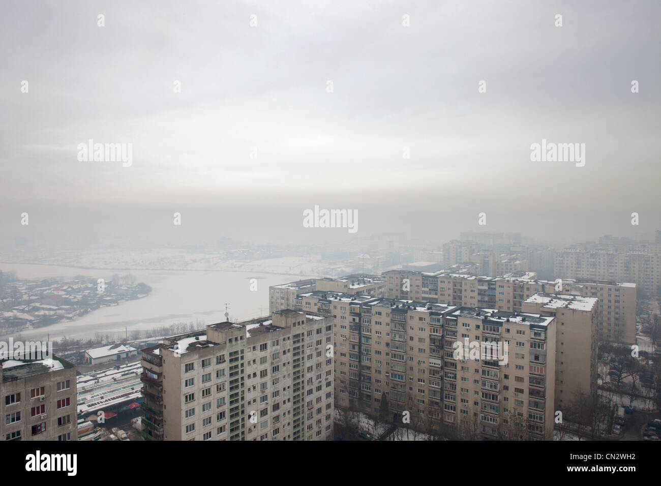 Bloques de pisos, Bucarest, Rumania Foto de stock