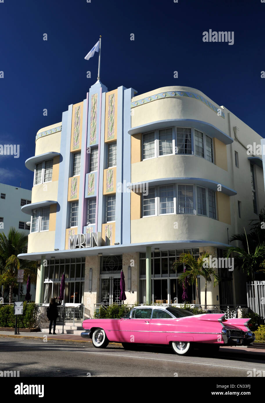 Hotel Marlin, Miami, Florida, EE.UU. Foto de stock