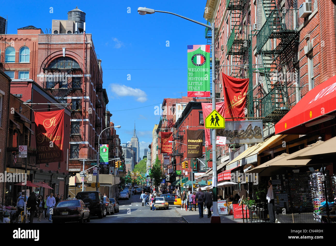 Estados Unidos, Nueva York, Manhattan, en el barrio de Little Italy, Mulberry Street Foto de stock