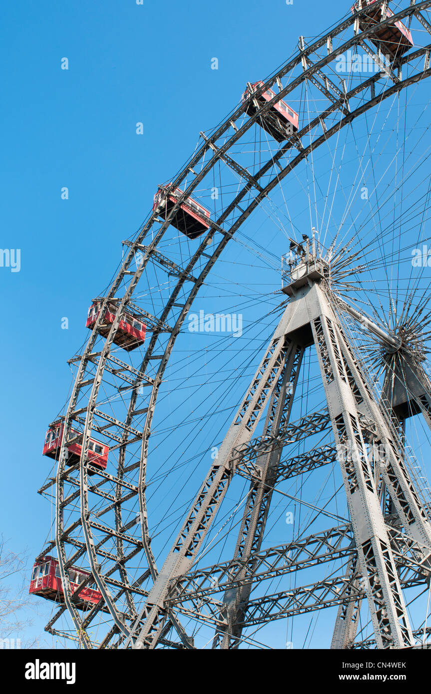 La Wiener Riesenred (Viena rueda gigante) es una de las más antiguas en el mundo ruedas de Ferris, Viena, Austria Foto de stock