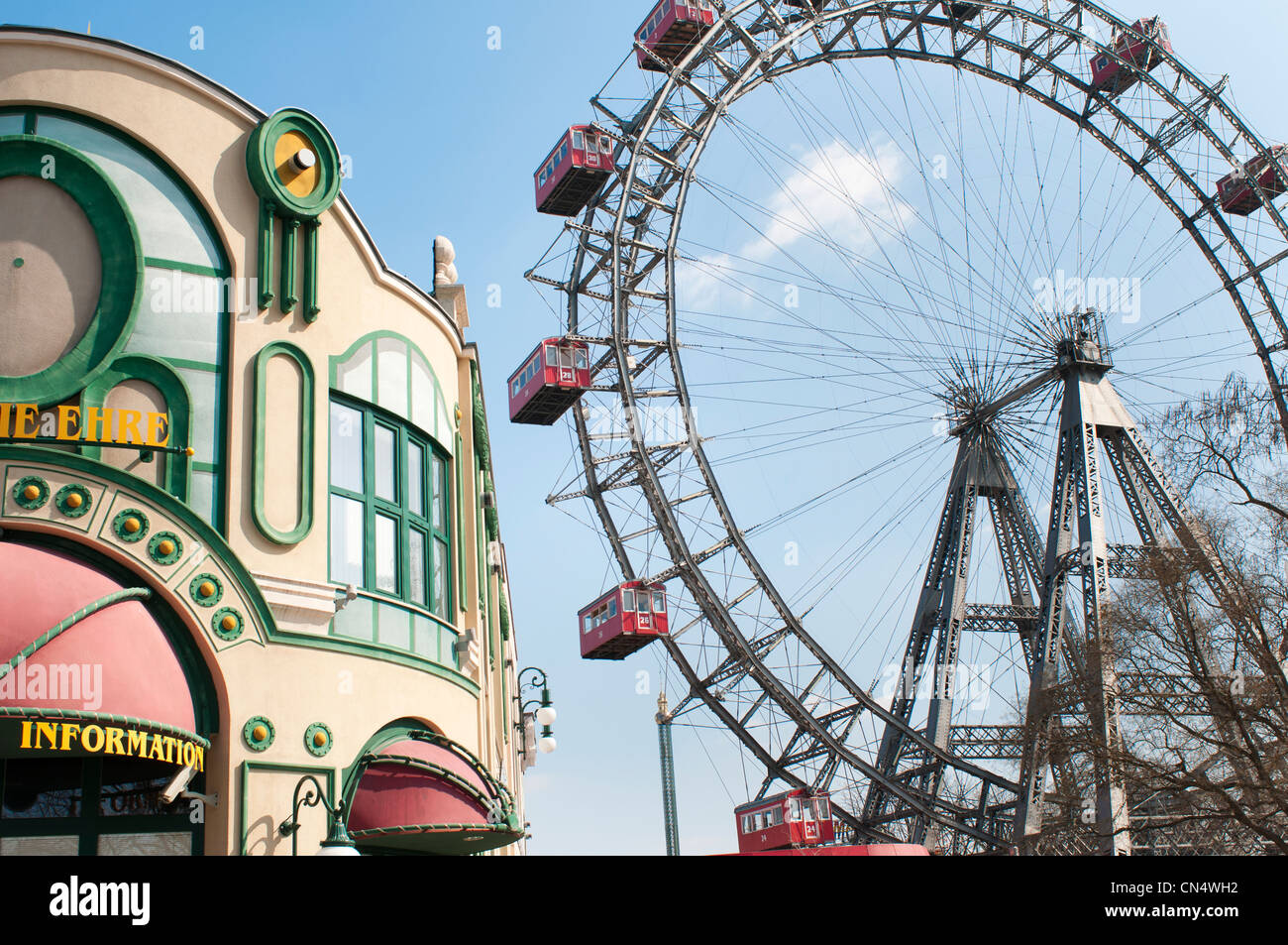 La Wiener Riesenred (Viena rueda gigante) es una de las más antiguas en el mundo ruedas de Ferris, Viena, Austria Foto de stock