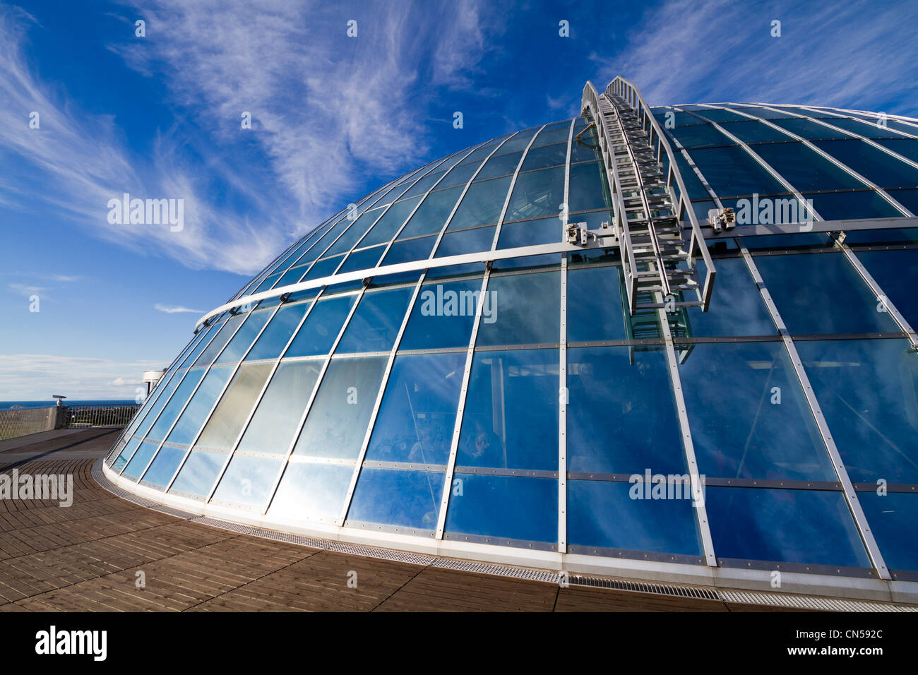 Islandia, Reykjavik, la cúpula de vidrio de Perlan Foto de stock
