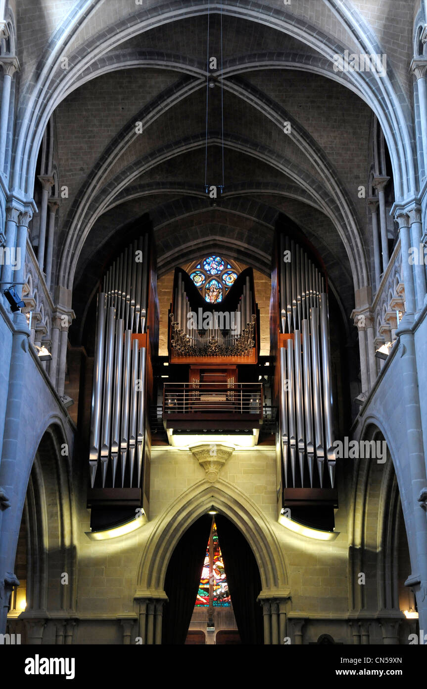 Suiza, en el cantón de Vaud, Lausana, órgano de la catedral de Notre Dame Foto de stock