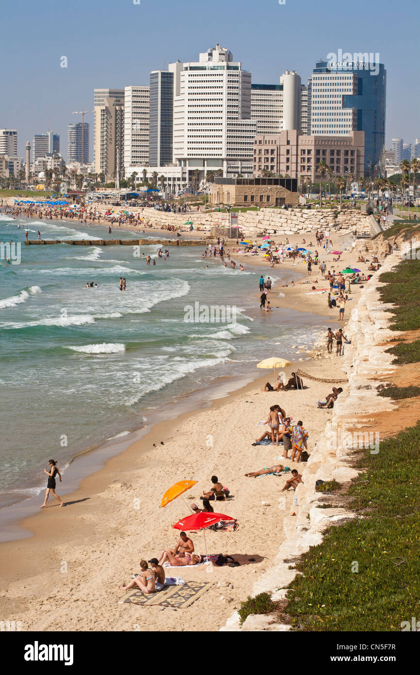 Israel, Tel Aviv, el paseo marítimo, cerca del distrito de Jaffa Foto de stock