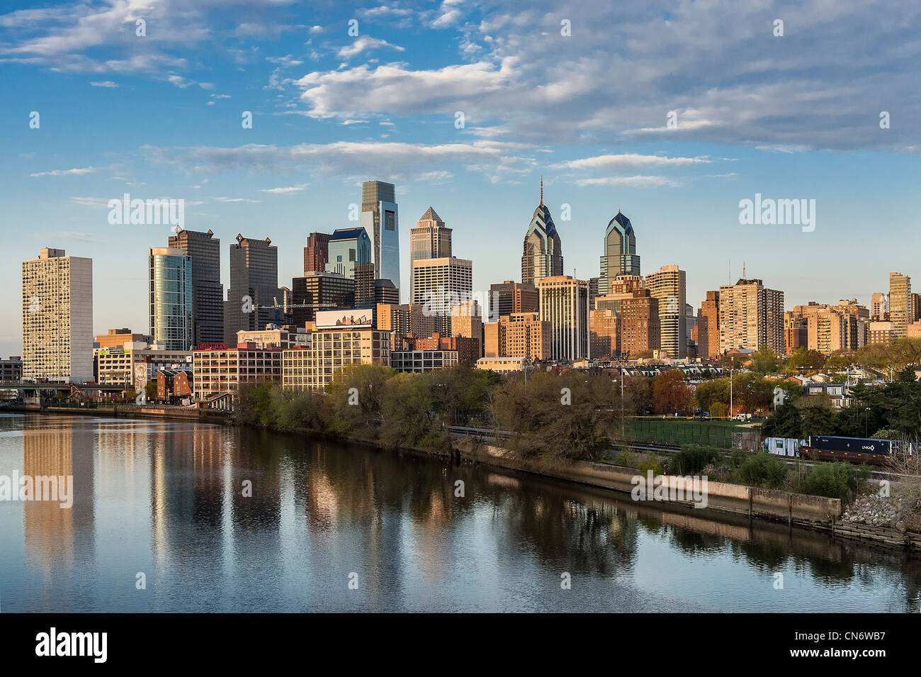 Skyline, Philadelphia, Pennsylvania, EE.UU. Foto de stock