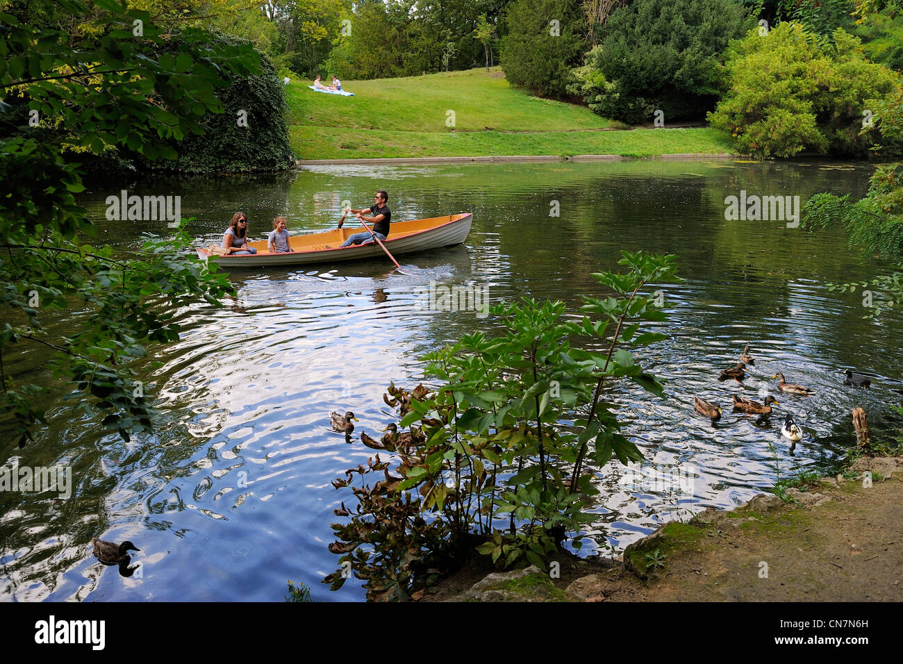 Francia, Paris, viaje en barco alrededor de las islas de la lac Inferieur inferior (Lago) Foto de stock