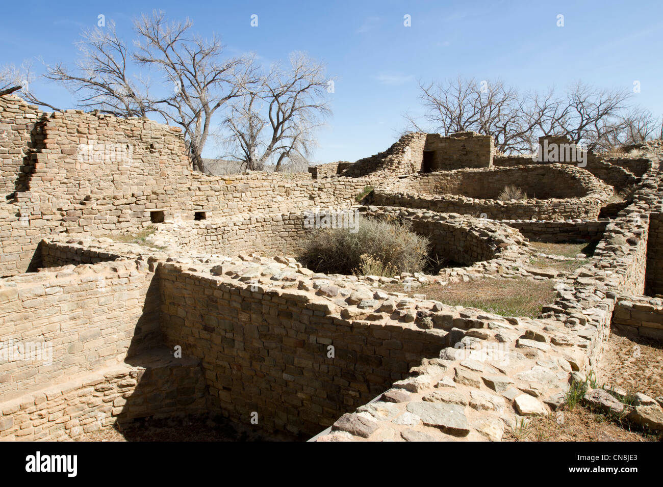 Monumento Nacional ruinas Aztecas, Aztec, Nuevo México. Foto de stock