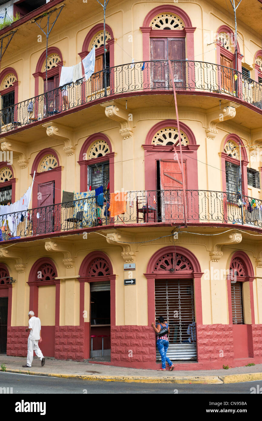 Panamá, Ciudad de Panamá, ciudad histórica listados como Patrimonio Mundial por la UNESCO, el Casco Antiguo, el Barrio San Felipe Foto de stock
