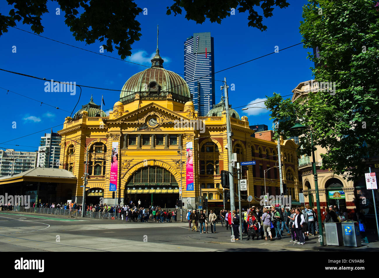 Melbourne, Victoria, Australia, la estación de Flinders Street Foto de stock
