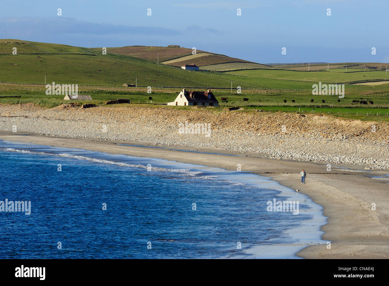 Reino Unido, Escocia, Islas Orkney, Isla, la Bahía de Skaill en Skara Brae Foto de stock