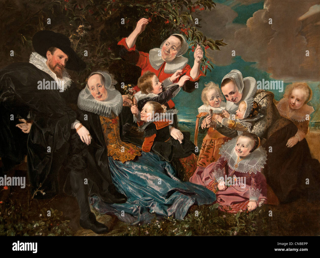 Paulus van Beresteyn su esposa Catharina Van der Eem tanto con sus seis