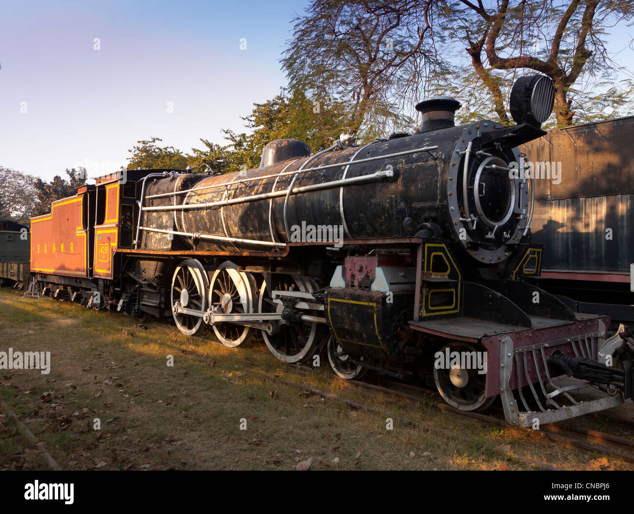 La India, Uttar Pradesh, Nueva Delhi, el Museo del Ferrocarril, la locomotora de vapor Foto de stock