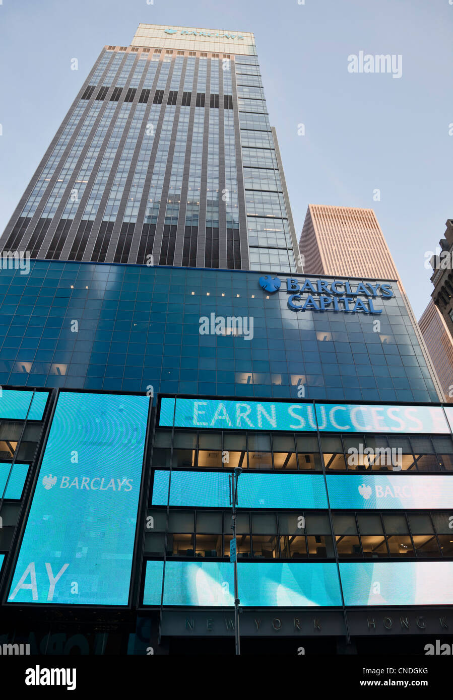 Barclays Capital en Times Square en Manhattan, Ciudad de Nueva York. El edificio fue previamente ocupadas por Lehman Brothers. Foto de stock
