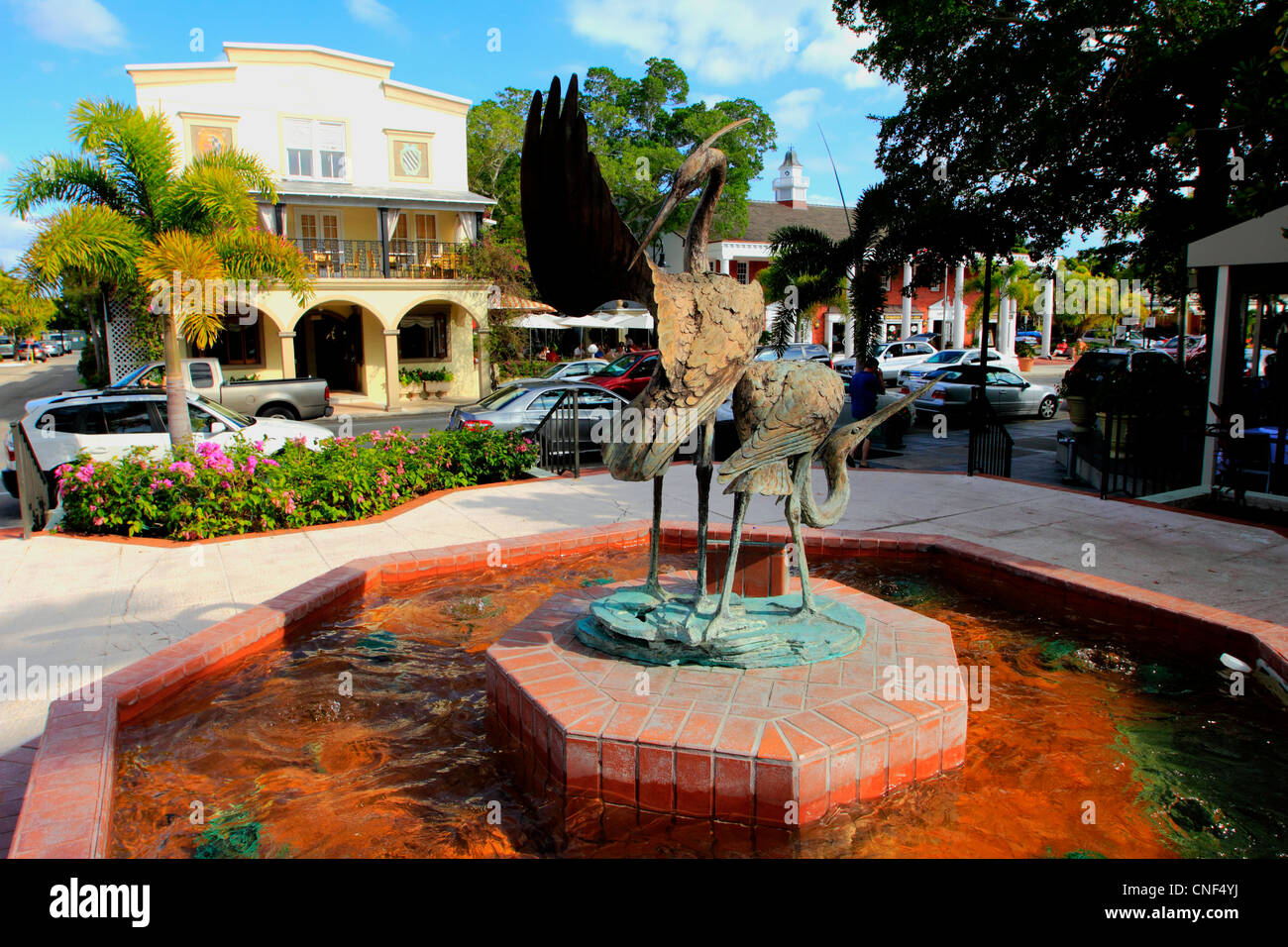 3 ª calle famoso distrito histórico en Naples, Florida USA Foto de stock