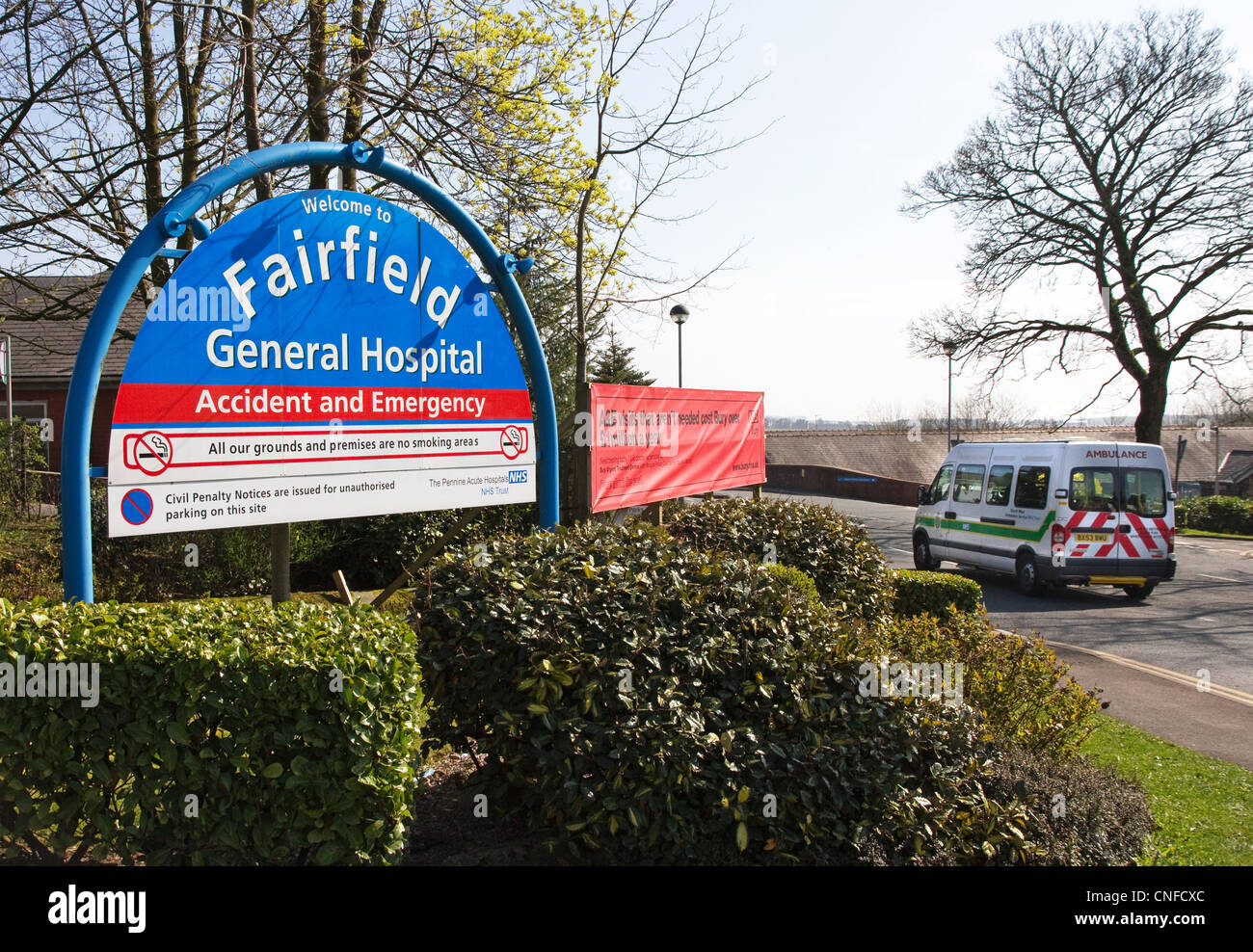 Fairfield General Hospital , Pennine hospitales de agudos NHS Trust, Bury, Greater Manchester, Inglaterra, Reino Unido. Foto de stock