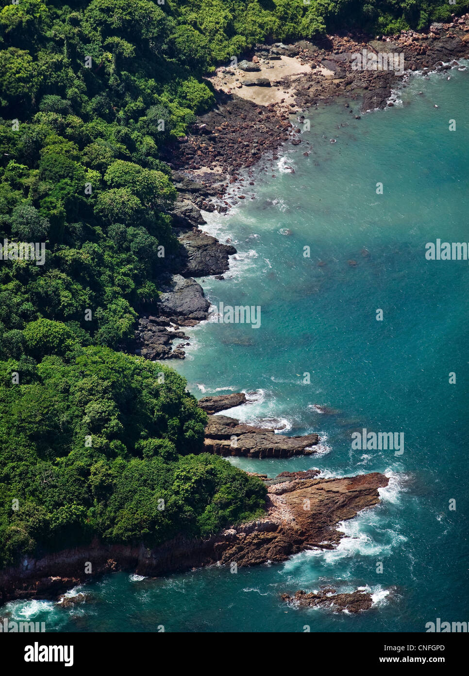 Por encima de la antena de la Isla de Taboga, La Bahía de Panamá Foto de stock