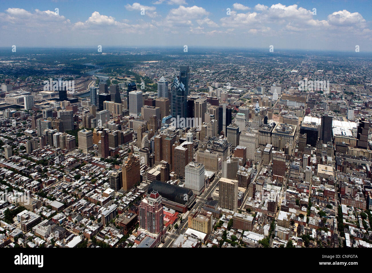 Fotografía aérea de Philadelphia, Pennsylvania Foto de stock