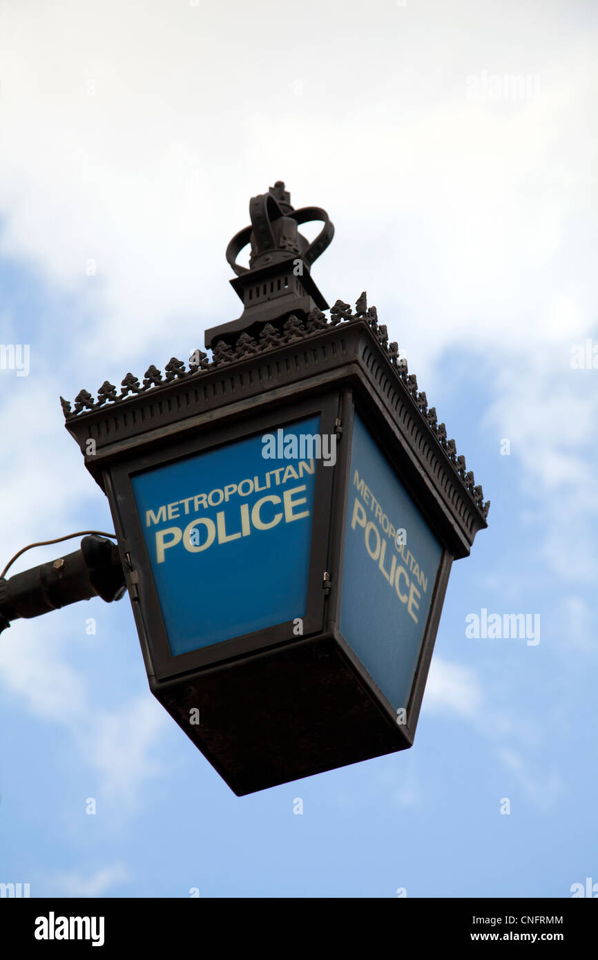 Signo de lámpara de la policía metropolitana Foto de stock