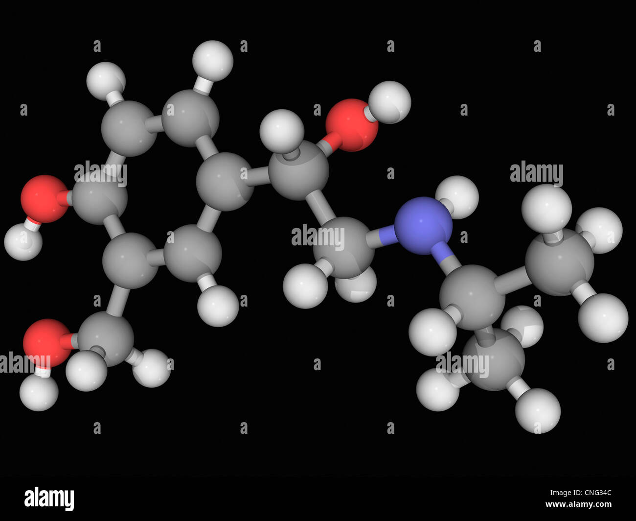 Albuterol drug molécula Fotografía de stock Alamy