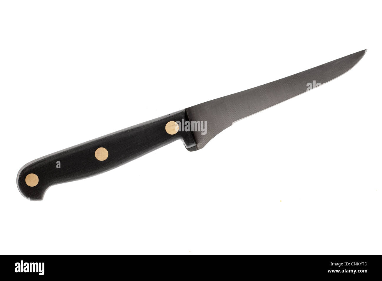 Acero inoxidable de alto carbono afilado cuchillo deshuesado Foto de stock