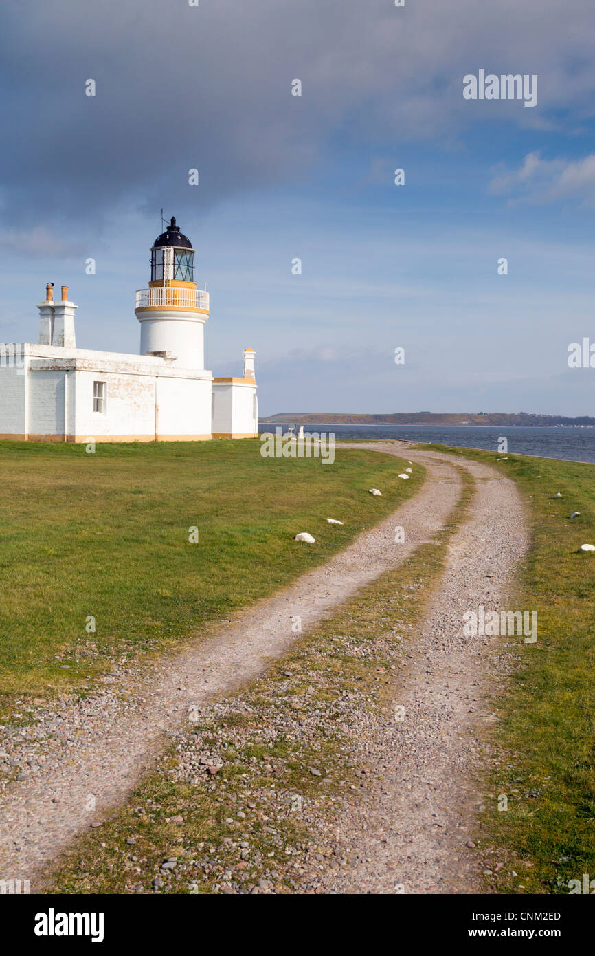 Punto Chanonry; Moray Firth; Black Isle; Escocia; UK; faro Foto de stock