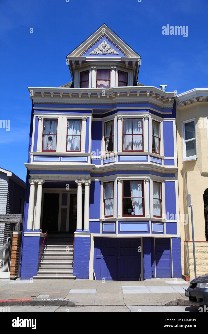 Casa victoriana, San Francisco, California, Estados Unidos de América, América del Norte Foto de stock