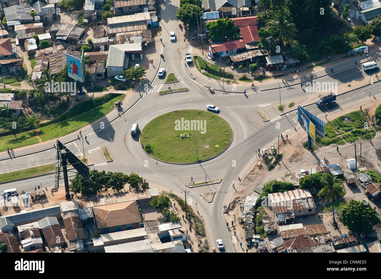 Rotonda, vista aérea, Dar es Salaam, Tanzania Foto de stock