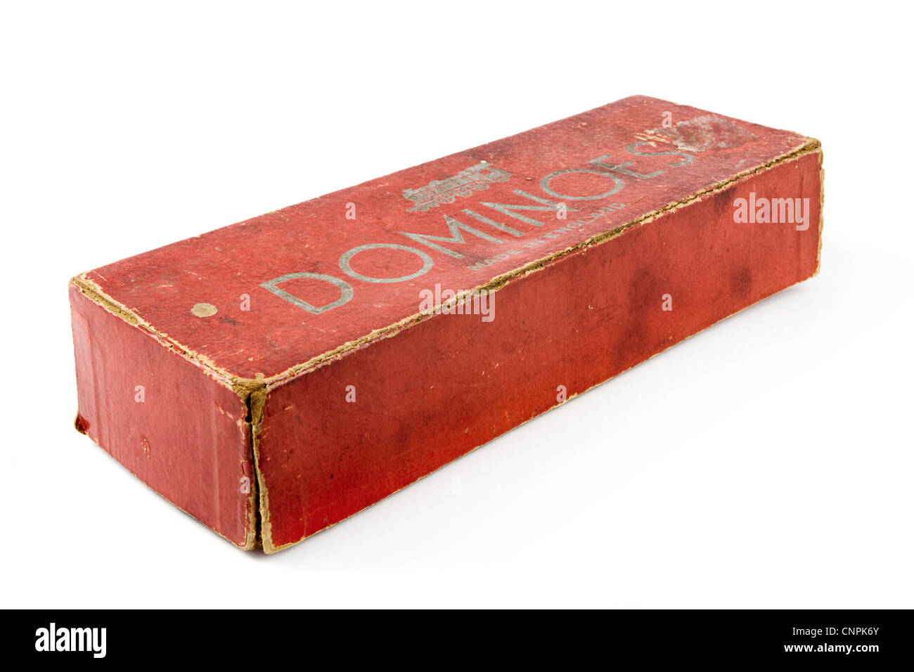 Dominos carboard antiguo cuadro en blanco Foto de stock