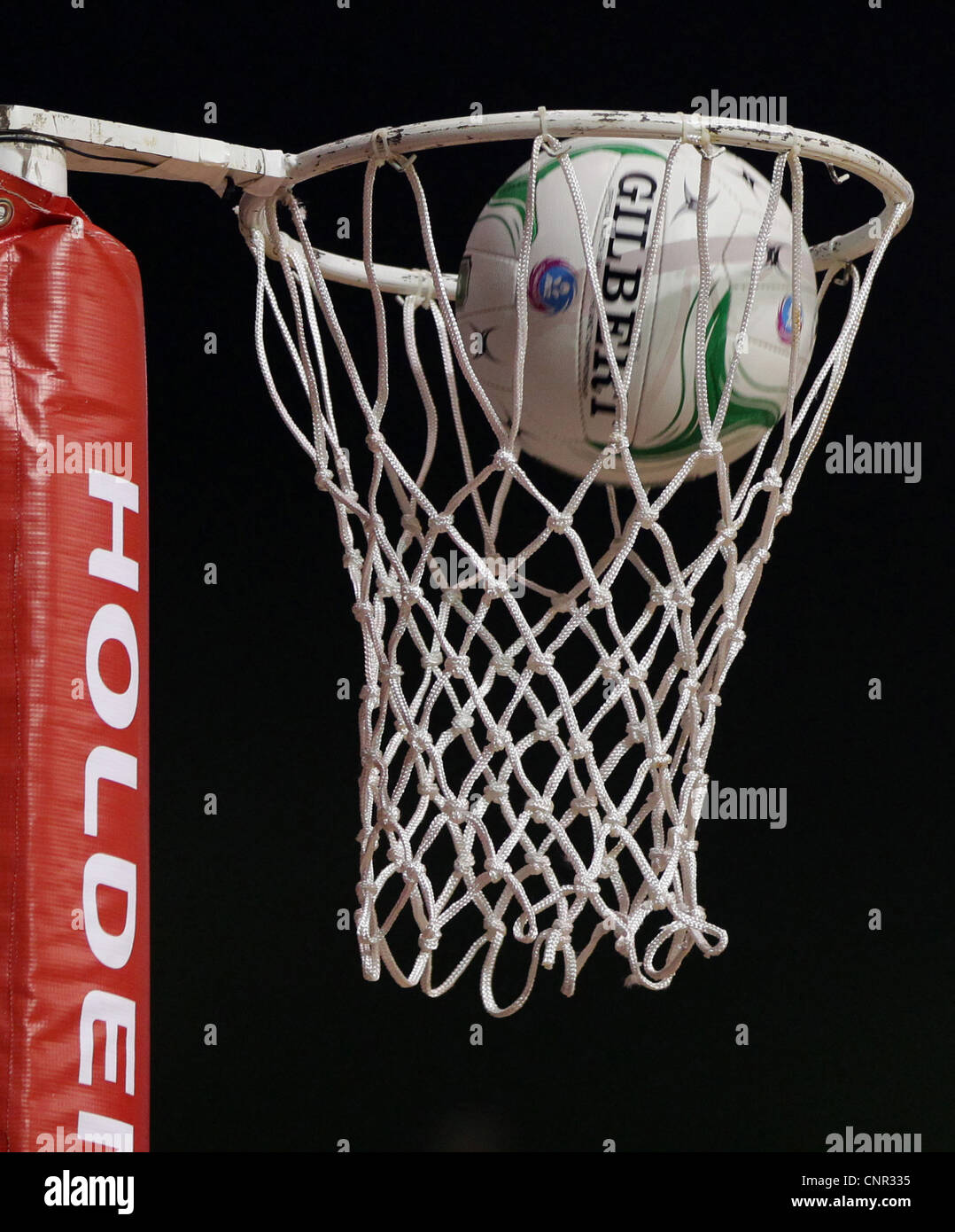 Aro de baloncesto, Auckland, Nueva Zelanda, el Domingo, Abril 01, 2012. Foto de stock
