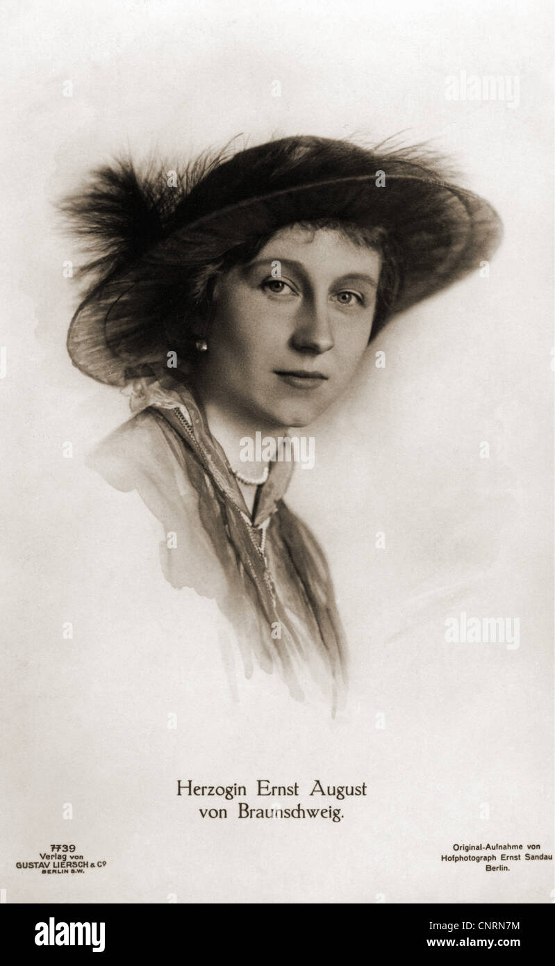 Victoria Louise, 13.9.1892 - 11.12.1980, Duquesa de Brunswick 2.11.1913 - 8.11.1918, retrato, postal de Ernst Sandau, publicado por Gustav Liersch, Berlín, 1914, Foto de stock
