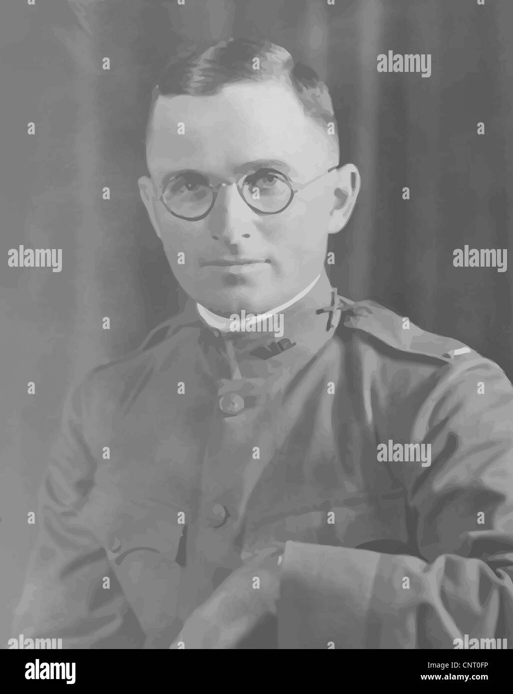 Vector restaurada digitalmente potrait de Harry S. Truman en uniforme. Foto de stock